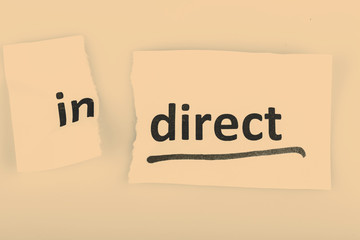 The word indirect changed to direct on torn paper