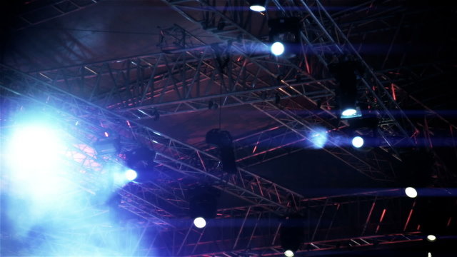 Stage vector lights, on live show concert spotlight rays on