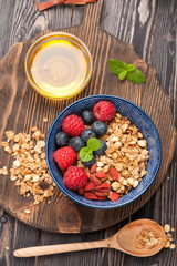 Muesli granola. top view