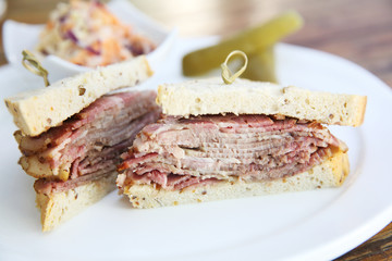 sandwich with roast beef pastrami