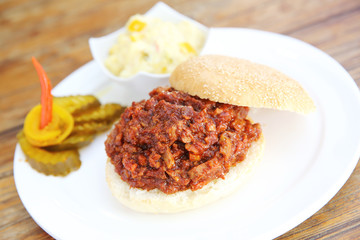 bbq pork rib burger