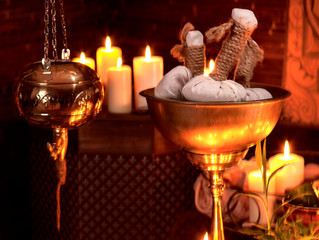 Ayurvedic spa massage still life