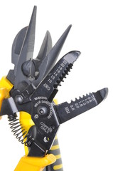 Tools for electrical installation isolated on white background 