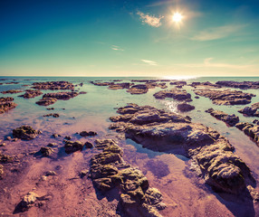 Colorful summer morning on the Giallonardo beach