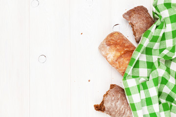 White and brown ciabatta