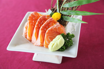 salmon sashimi