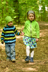 Children walking in the park