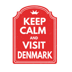 Keep calm and visit Denmark stamp