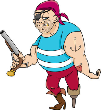 funny pirate cartoon illustration
