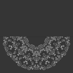 Black and white card design with ornate pattern