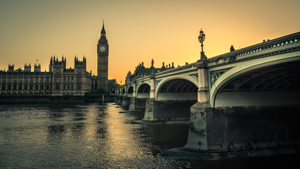 Fototapeta na wymiar Big Ben and Houses of parliament at dusk, London, UK 