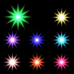 Set of Vector glowing light effect stars 1