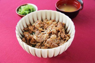 gyudon beef on rice japanese food