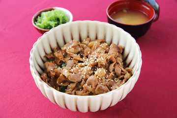 gyudon beef on rice japanese food