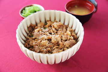 gyudon beef on rice japanese food