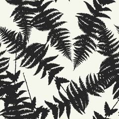Seamless pattern of fern leaves. Vector illustration
