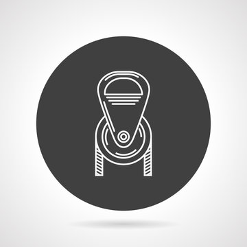 Pulley Black Round Vector Icon