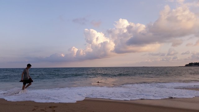 Walking on the beach