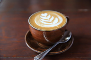 coffee on wood background