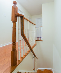 Wooden staircase interior 