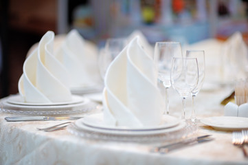 Table set for reception