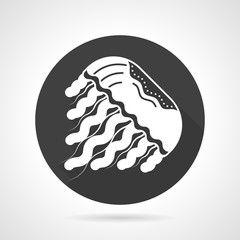Jellyfish black round vector icon
