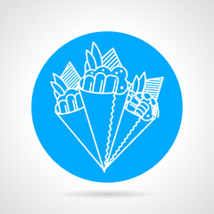 Obraz premium Temaki sushi blue vector icon