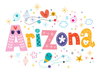 Arizona decorative type lettering text design