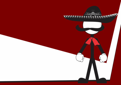 mexican mariachi chilli cartoon background in vector format