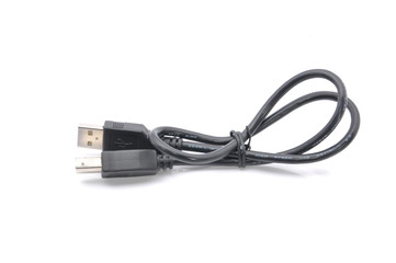 USB Cable Over White Background