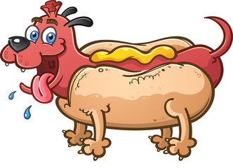 Pet Hot Dog Cartoon Character