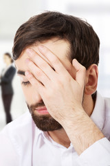 Fototapeta premium Depressed business man.