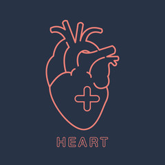 Heart medical logo vector