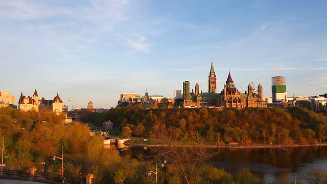 Canada's Parliament Buildings seen high on a hill