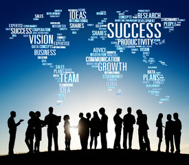 Success Growth Vision Ideas Team Business Plans Connect Concept