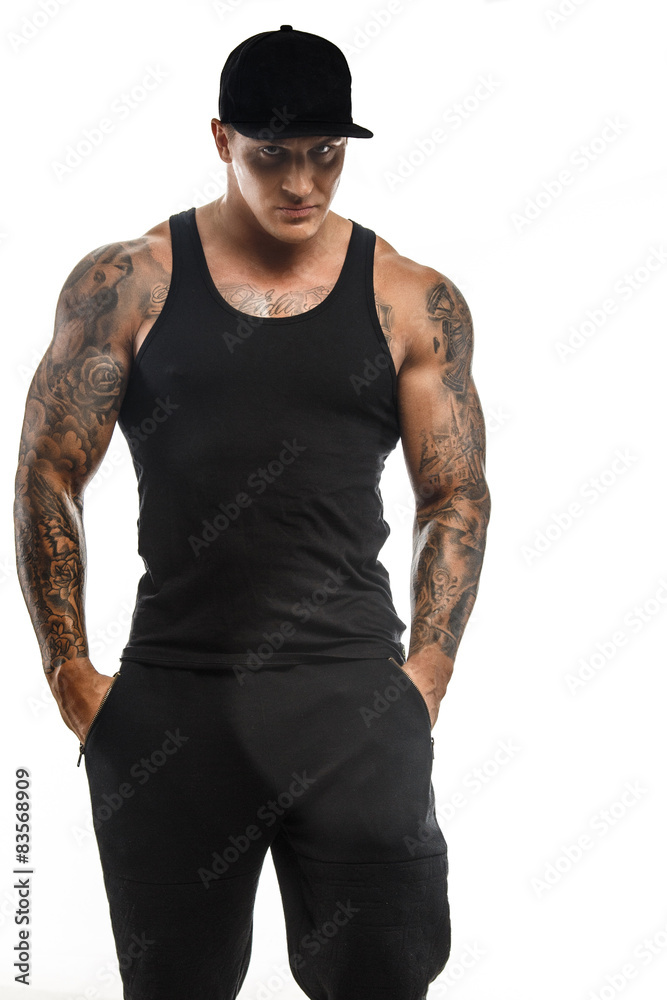 Canvas Prints Modern muscular guy with tattooes