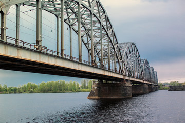 Old train river bridge