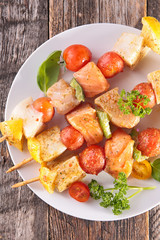 grilled fish kebab