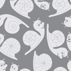 Snail seamless pattern illustration