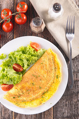 omelet and salad