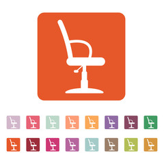 The barber chair icon. Armchair symbol. Flat