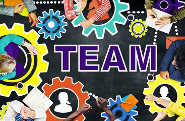 Team Functionality Teamwork Connection Technology Concept