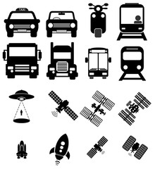Transport et communication en 16 icônes