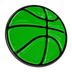 Green basket ball icon 
