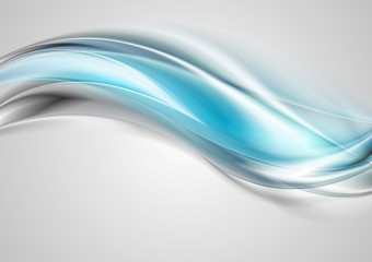Abstract blue grey shiny waves background