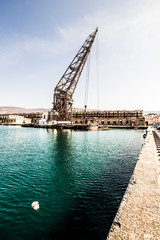 An old crane in the port of Trieste