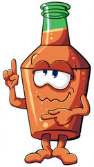 Illustration with simple gradients with the image of cute cartoo