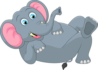 Funny elephant cartoon