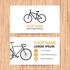 Business card vector background, bike shop