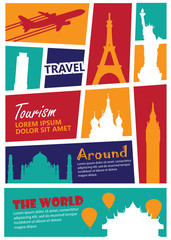 travel landmark background,Print size a4